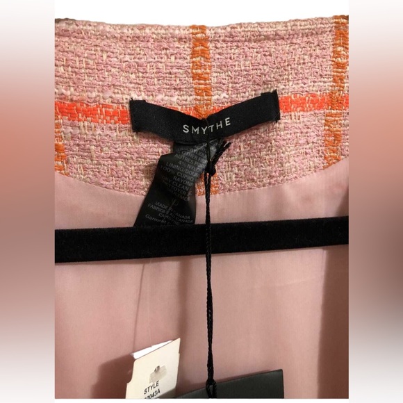 Gorgeous SMYTHE pink and orange tweed mini dress with capped sleeves - Picture 4 of 4